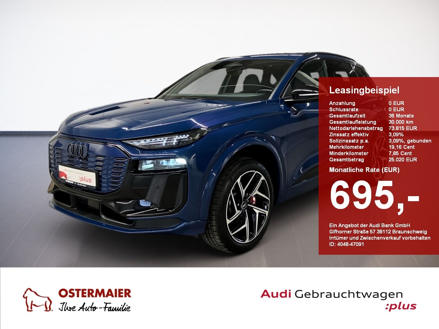 Audi SQ6 e-tron S-LINE EDITION ONE BLUE NP:113tEUR NU