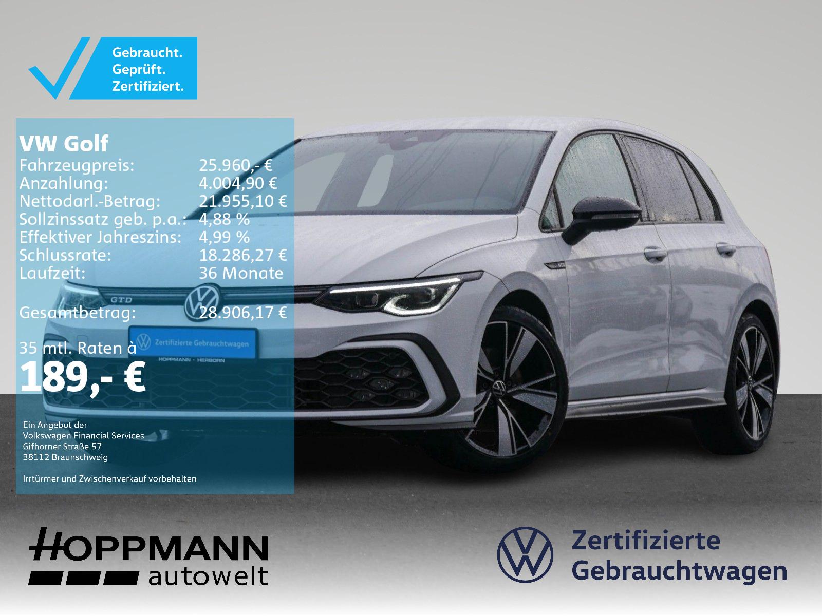 Volkswagen Golf VIII 2.0 TDI GTD DSG Black Front Assist LED