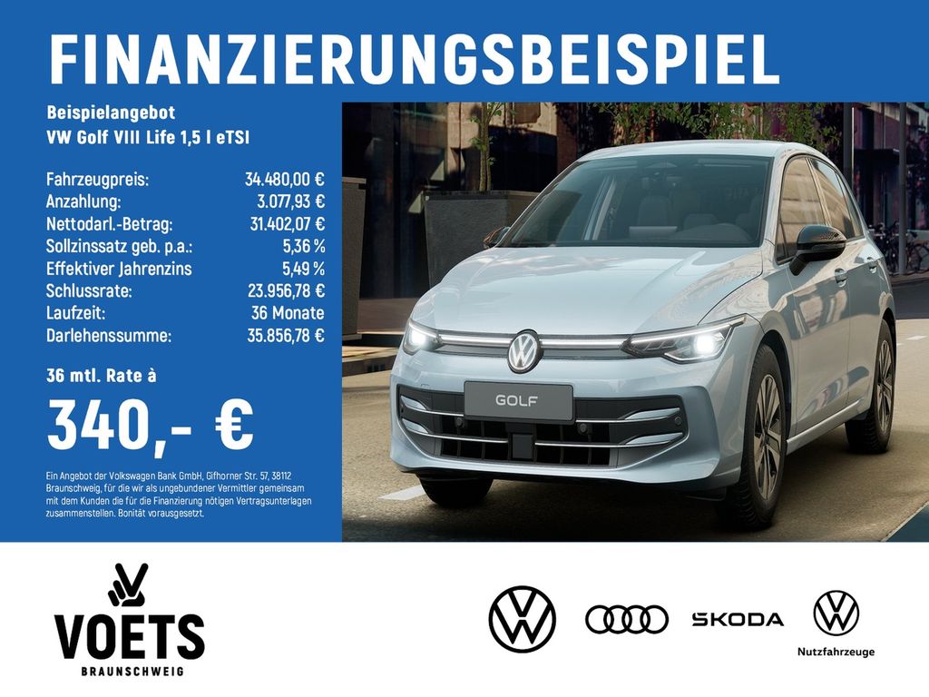 Golf VIII Life 1,5 l eTSI KEYLESS+NAVI