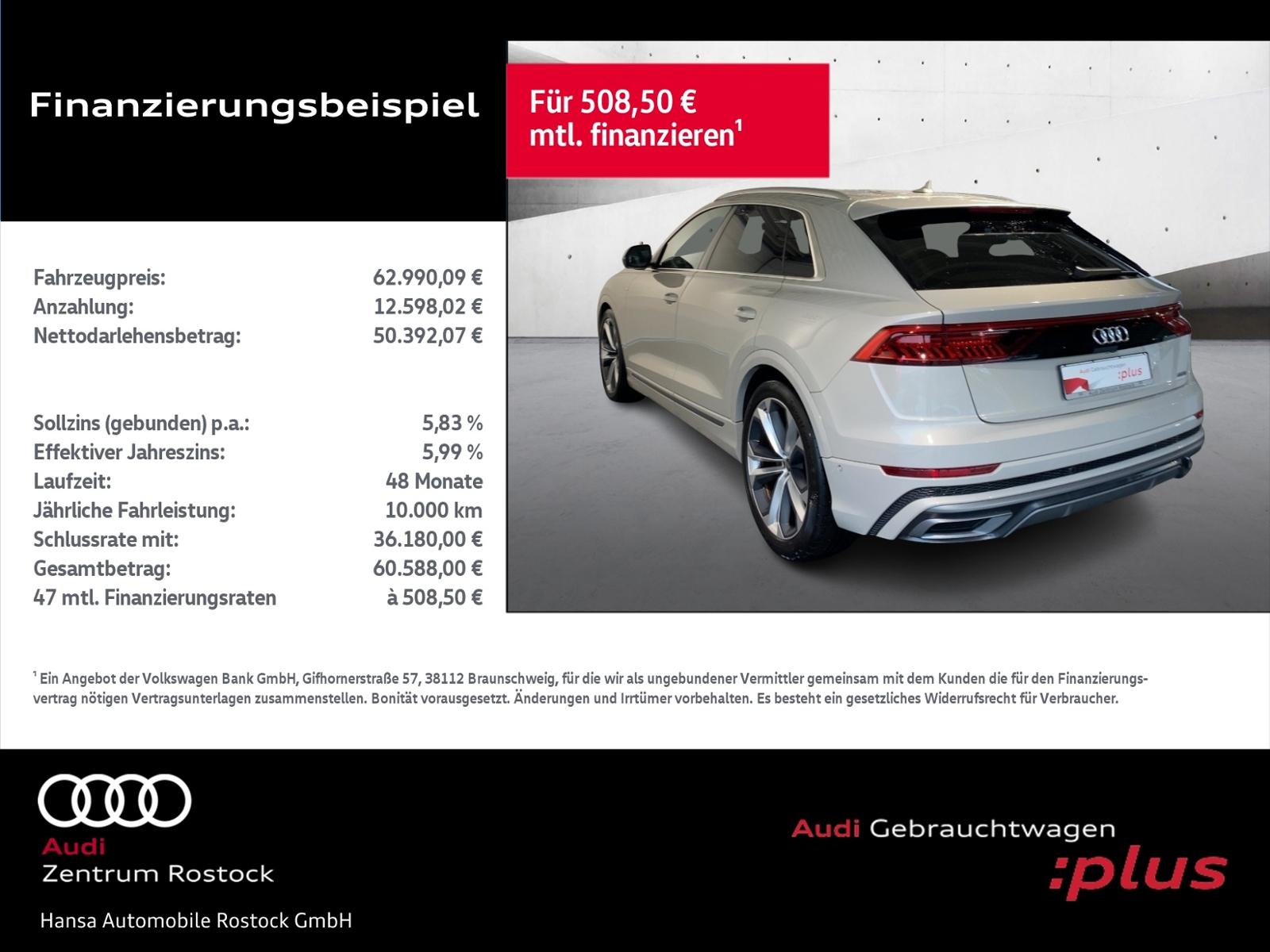 Audi Q8 50 TDI Quattro S-Line+Navi+Led+Head Up+B&O+Lh