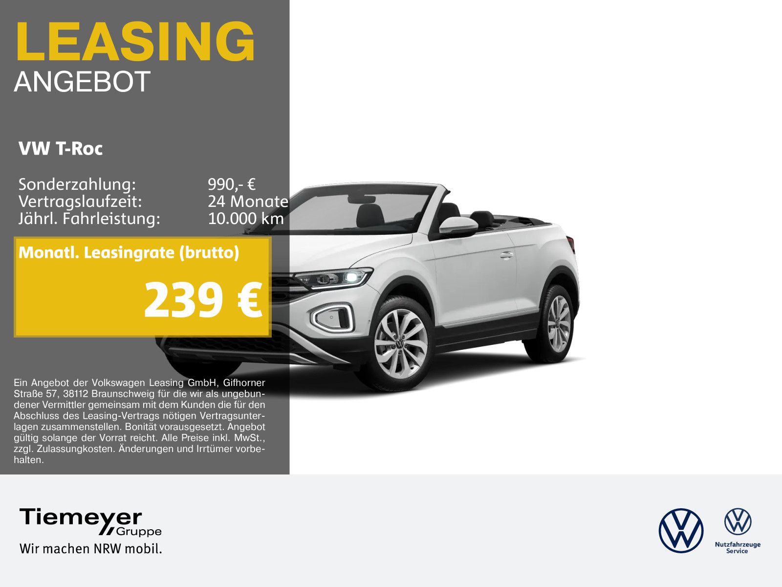 Volkswagen T-Roc Cabrio 1.0 TSI STYLE LED+ KAMERA WINTERPKT
