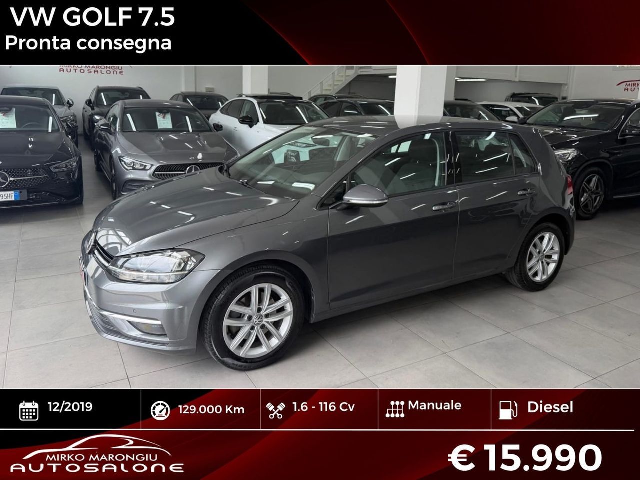 Volkswagen VW GOLF 7.5 1.6 TDI 115 CV 5p. Sport FINANZIABIL