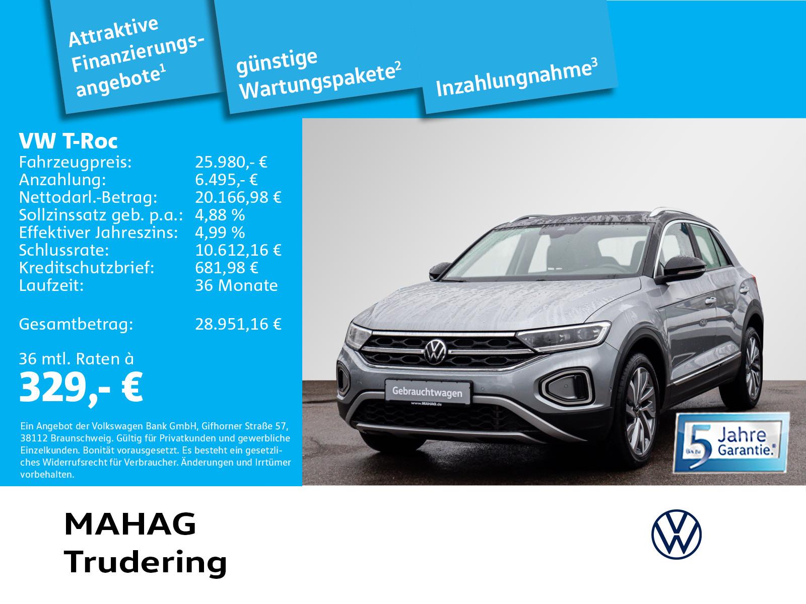 Volkswagen T-ROC 1.5 TSI STYLE Navi IQ.LIGHT AHK R-KAM Easy