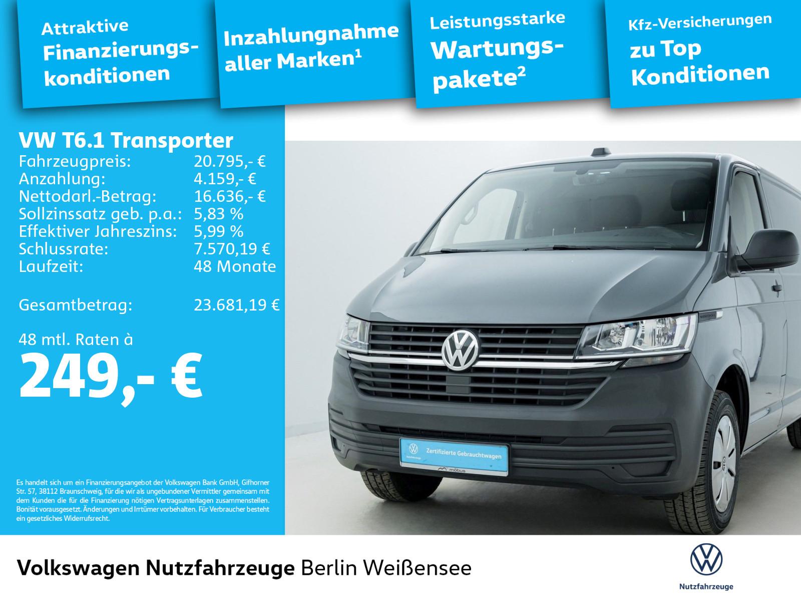 Volkswagen T6.1 Transporter Kasten TDI L1H1**KLIMA*AHK*SHZ*