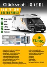 Glücksmobil S 72DL *Hubbett*Face-to-Face - Glücksmobil Wohnwagen & Wohnmobile