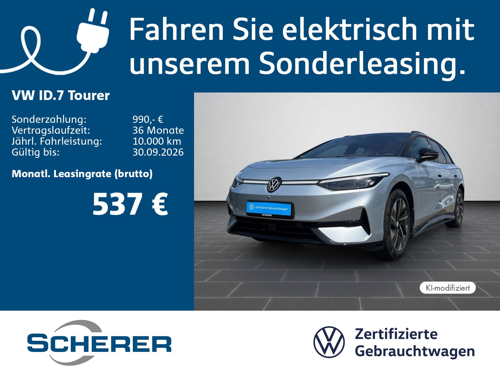 Volkswagen ID.7 Tourer Pro S 86 kWh SOH 99% 360° AHK foto 1