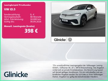 Volkswagen Leasingangebot: Volkswagen ID.5 Pro AHK Matrix LM 21" Navi PDC+RFK ACC Wärm