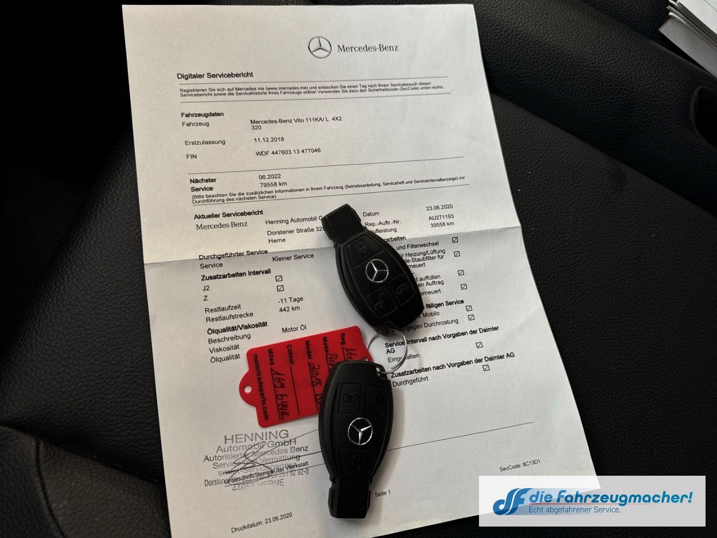 Fahrzeugabbildung Mercedes-Benz Vito Kasten 111 CDI FWD lang BlueTEC  SHZ Parkle