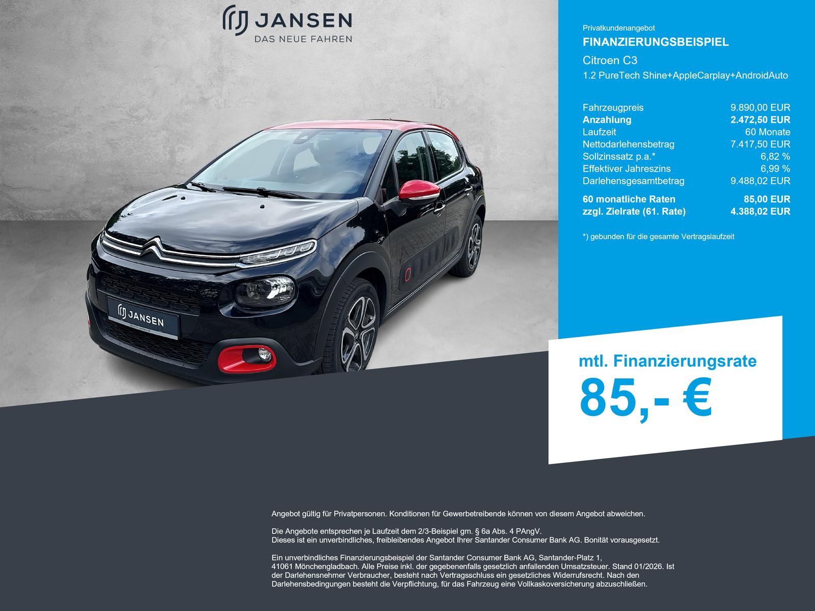 Citroën C3 1.2 PureTech Shine+AppleCarplay+AndroidAuto