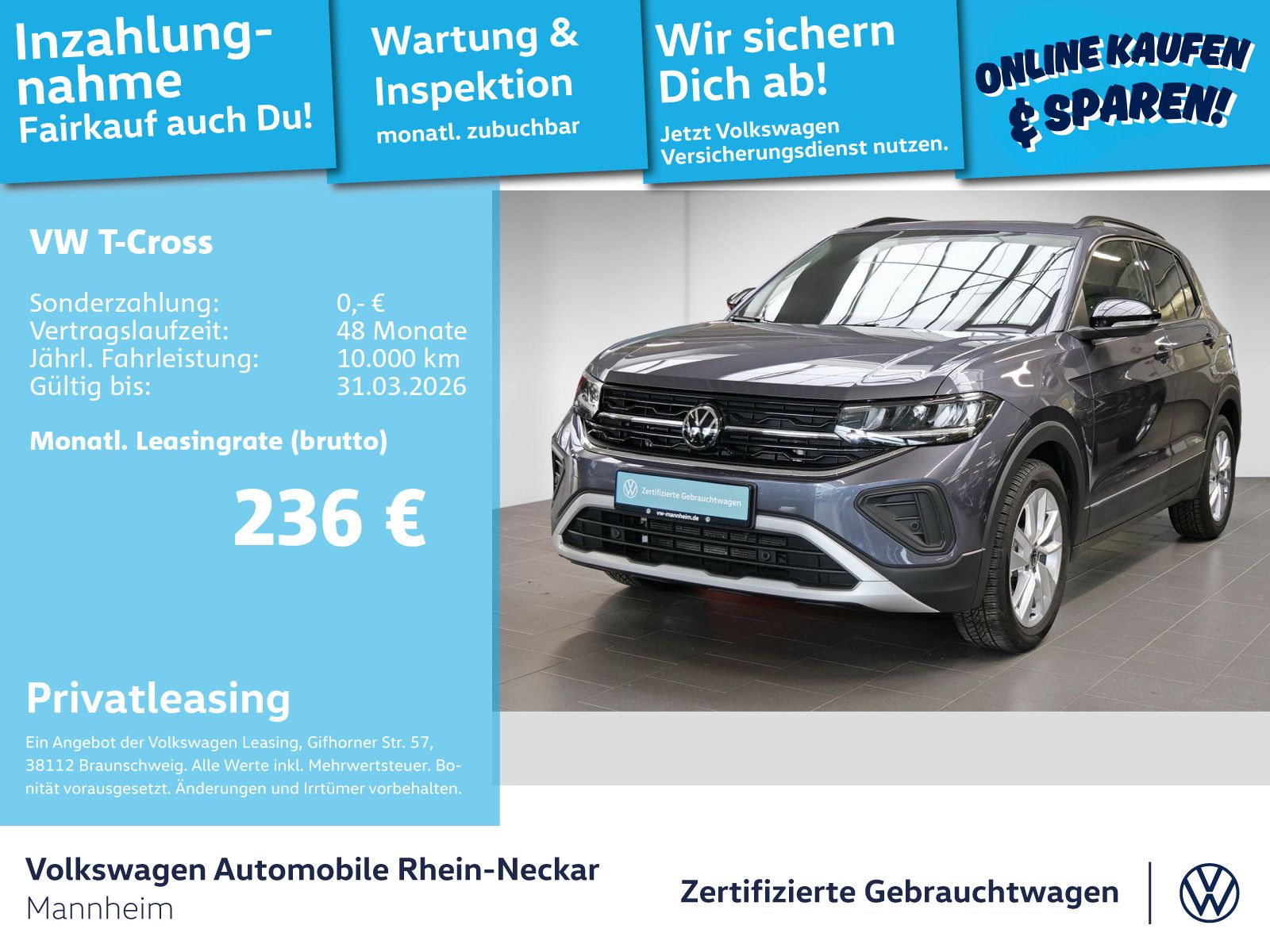 Volkswagen T-Cross 1.0 TSI Goal DSG Navi AHK LED uvm