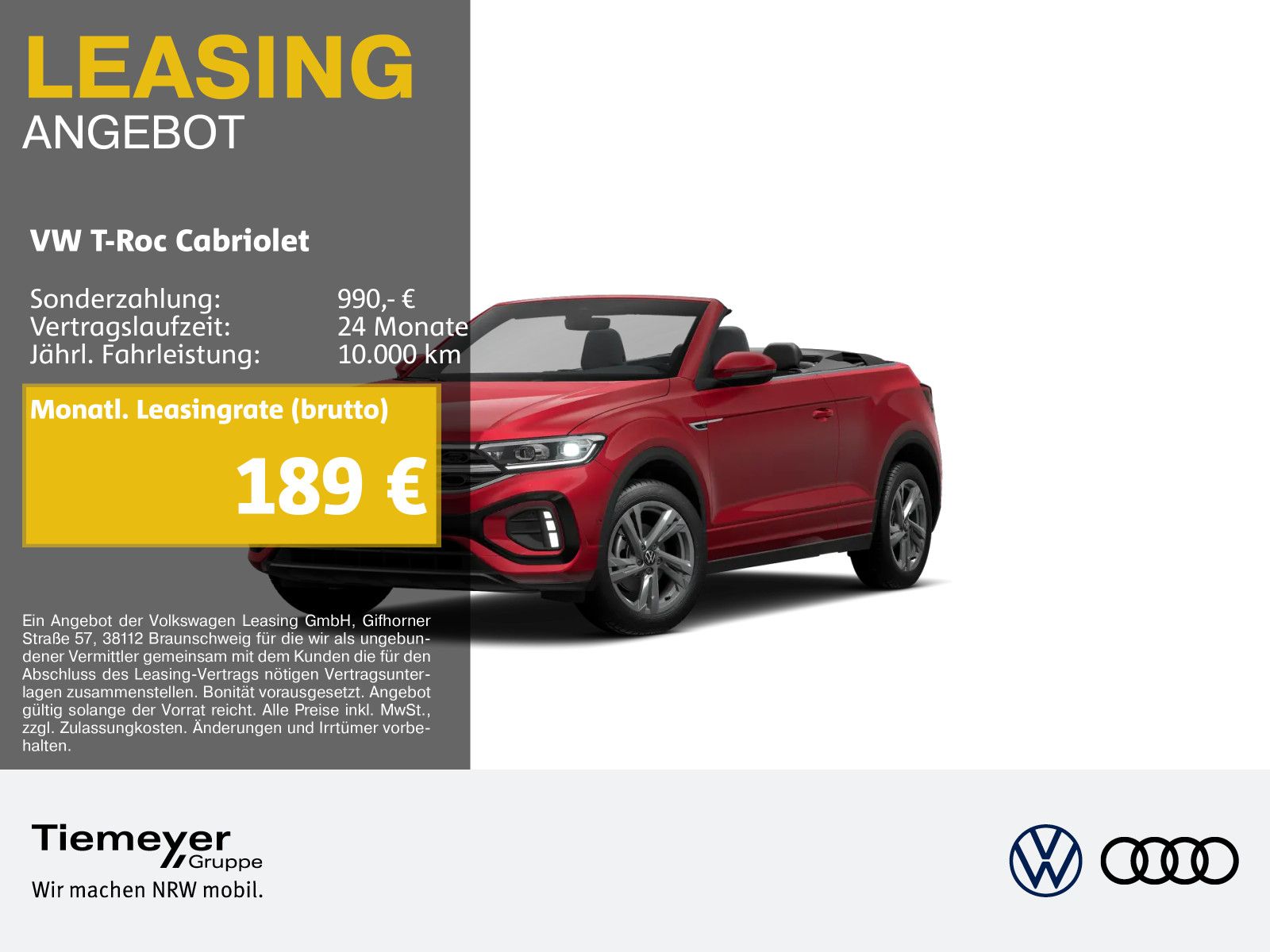 Volkswagen T-Roc Cabriolet 1.5 TSI DSG R-LINE NAVI AHK SITZ