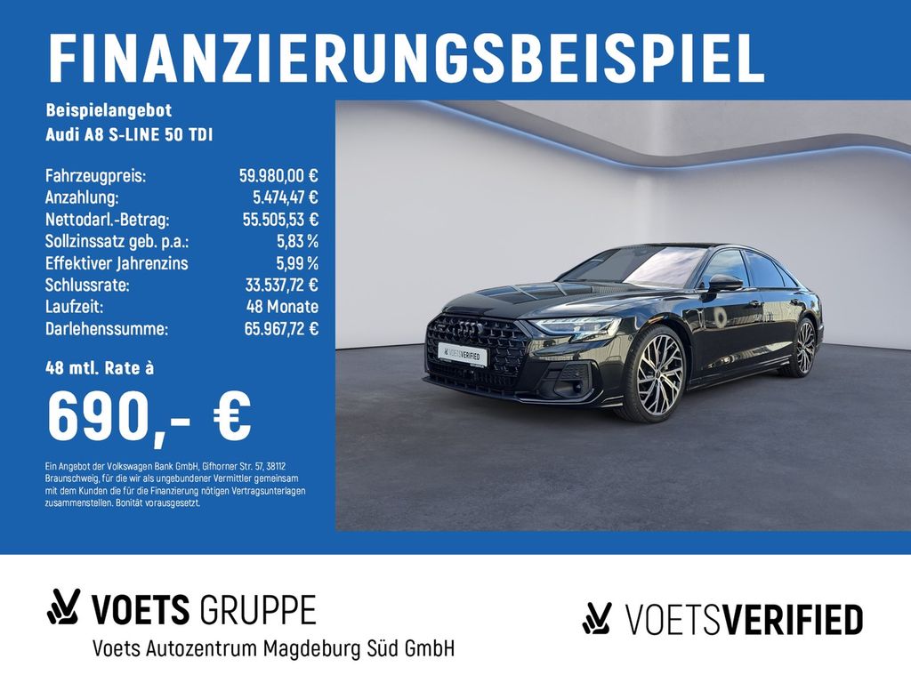 Audi A8 S-LINE 50 TDI MATRIX+AHK+ALLRADL+PANO+STANDH