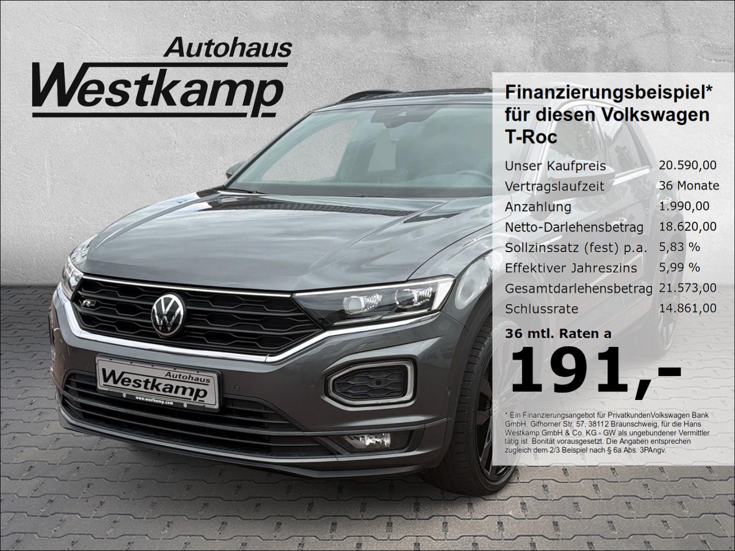 Volkswagen T-Roc Sport 1.5 TSI DSG R-Line Sportpaket AHK