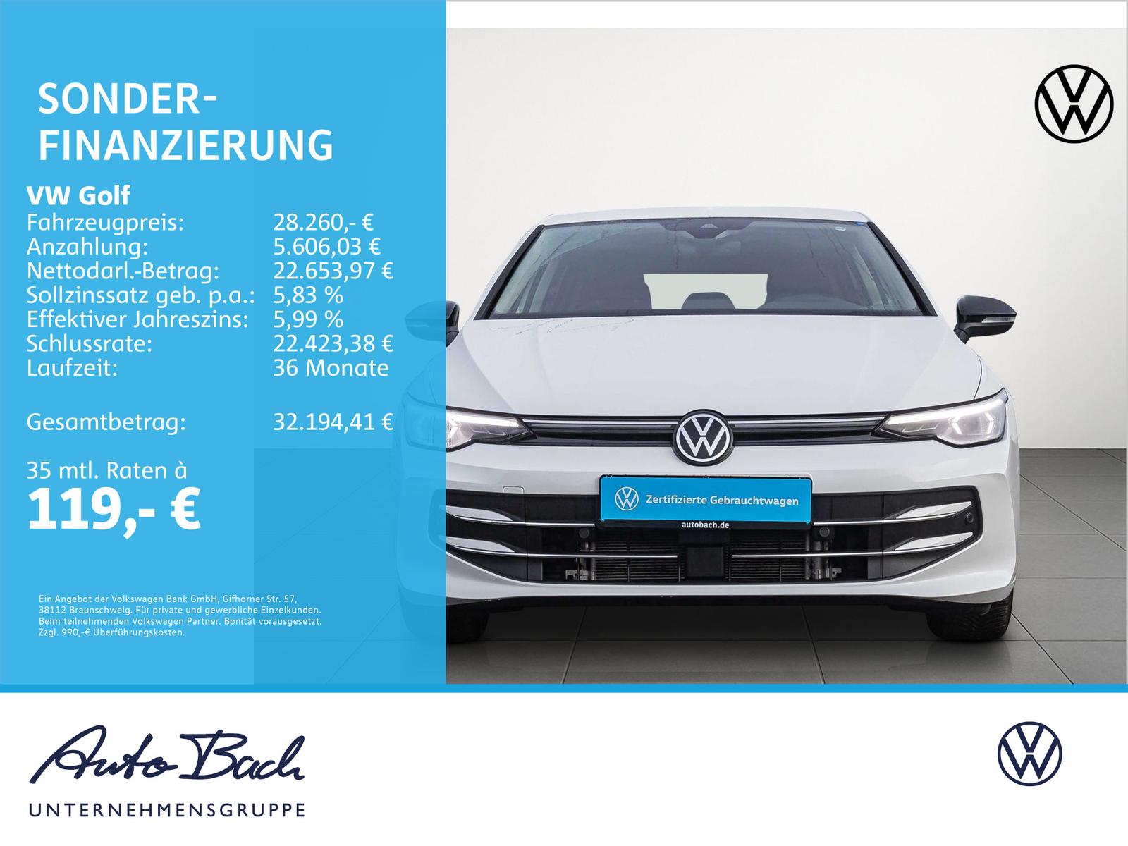 Volkswagen Golf VIII 1.5 eTSI Goal DSG Navi LED CarPlay ACC, миниатюра 2