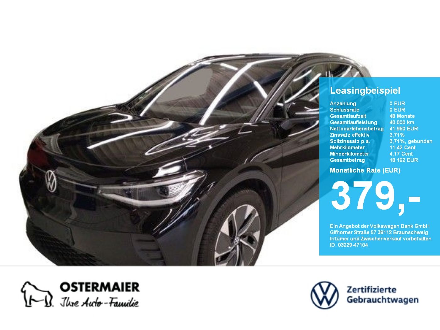 Volkswagen ID.4 PRO 286PS NP.70T ACC.5J-G.WÄRMEPUMPE.AHK.KA