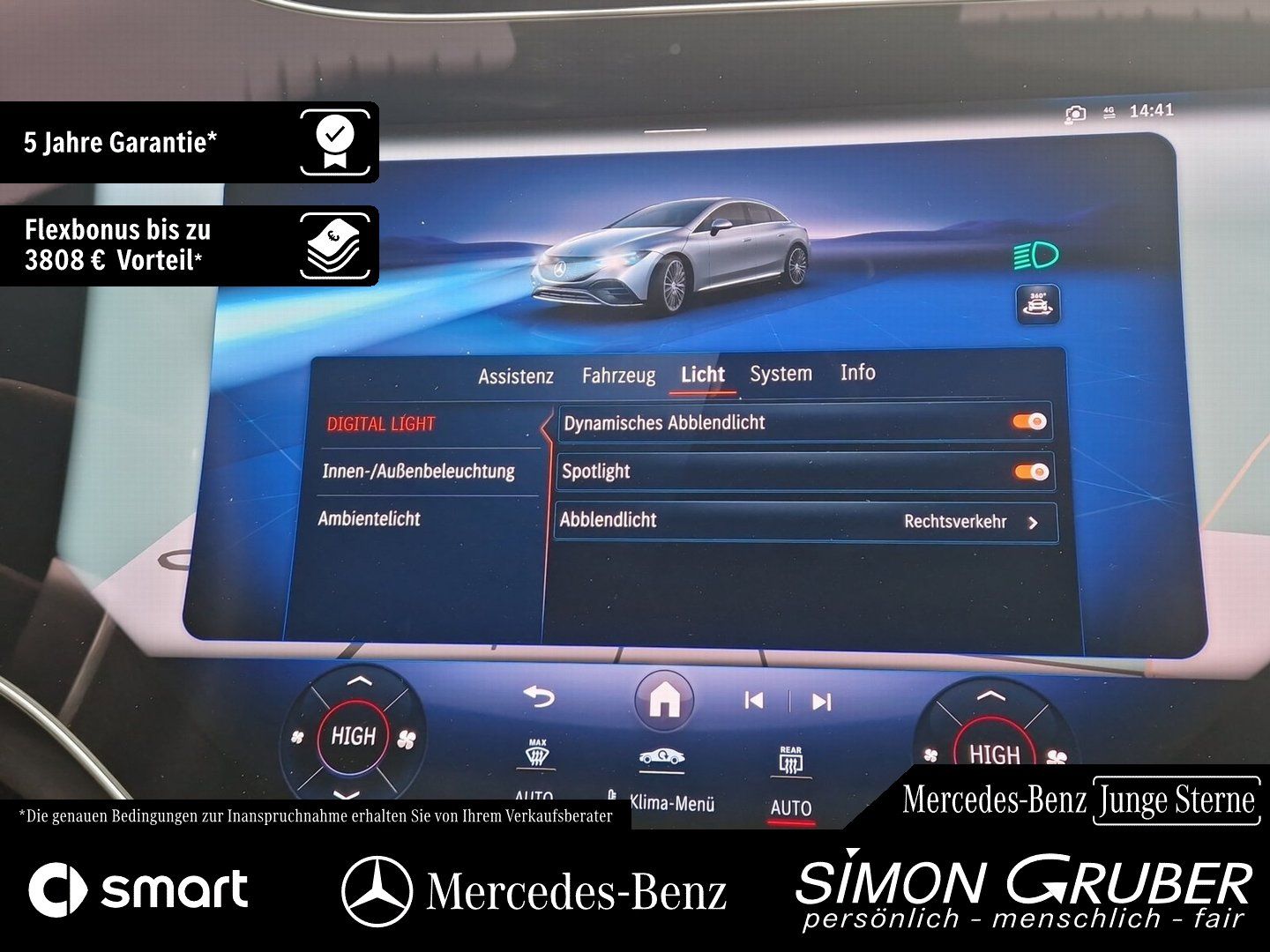 Fahrzeugabbildung Mercedes-Benz EQE 350 4M AMG Airmatic Hyper Pano HAL HUD Mod25