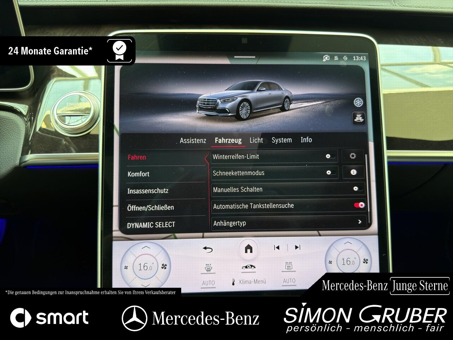 Fahrzeugabbildung Mercedes-Benz S 450 4M lang Pano Burm TV Nappa HUD Digital AHK
