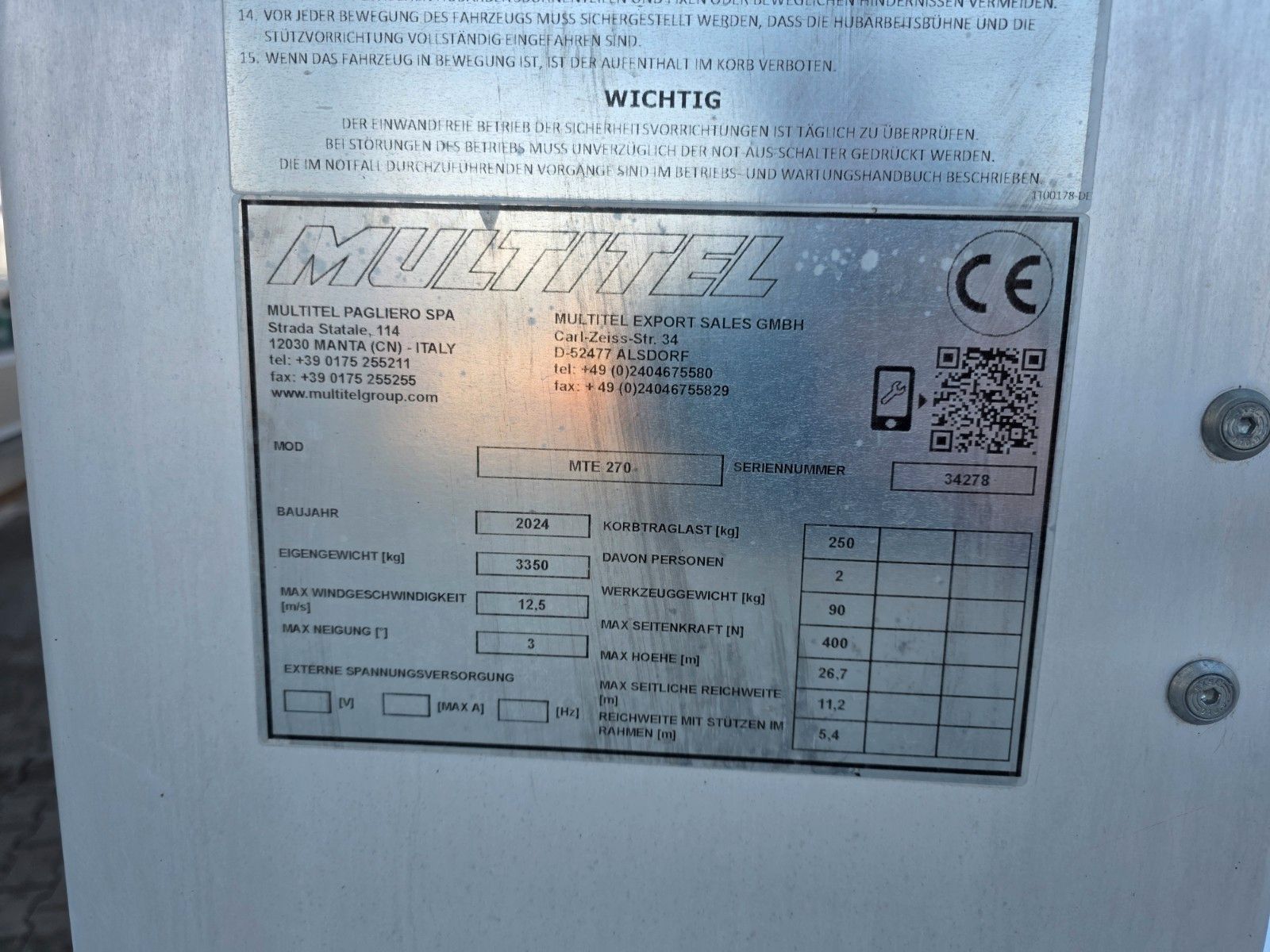 Fahrzeugabbildung Iveco Daily 35S14 *MULTITEL MTE 270*27Meter*