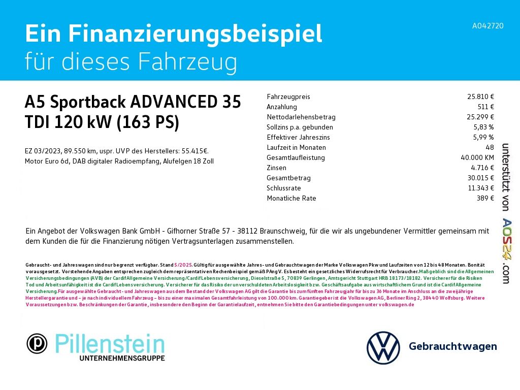 Audi A5 Sportback ADVANCED 35 TDI S-tr. NAVI MATRIX S foto 2