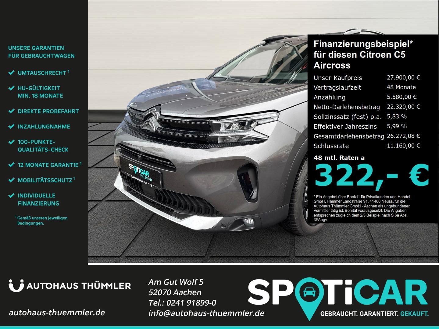 Citroën C5 Aircross MAX 360 Kamera LED ACC El. Heckklapp