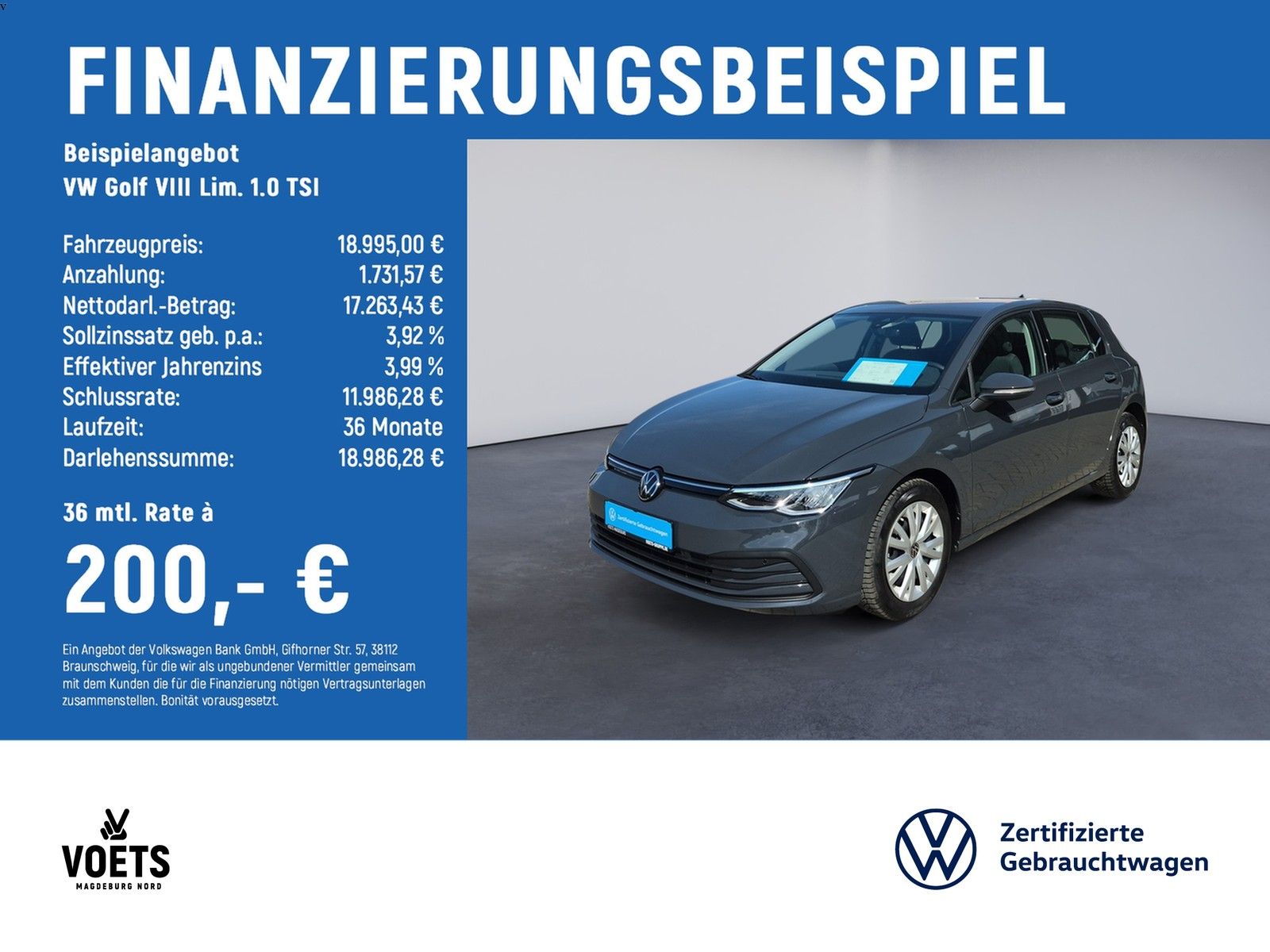 Volkswagen Golf VIII Lim.  1.0  TSI Life LED+NAVI+PDC