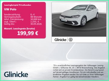 Volkswagen Leasingangebot: Volkswagen Polo Life 1,0 l TSI Automatik Kamera Allwetter