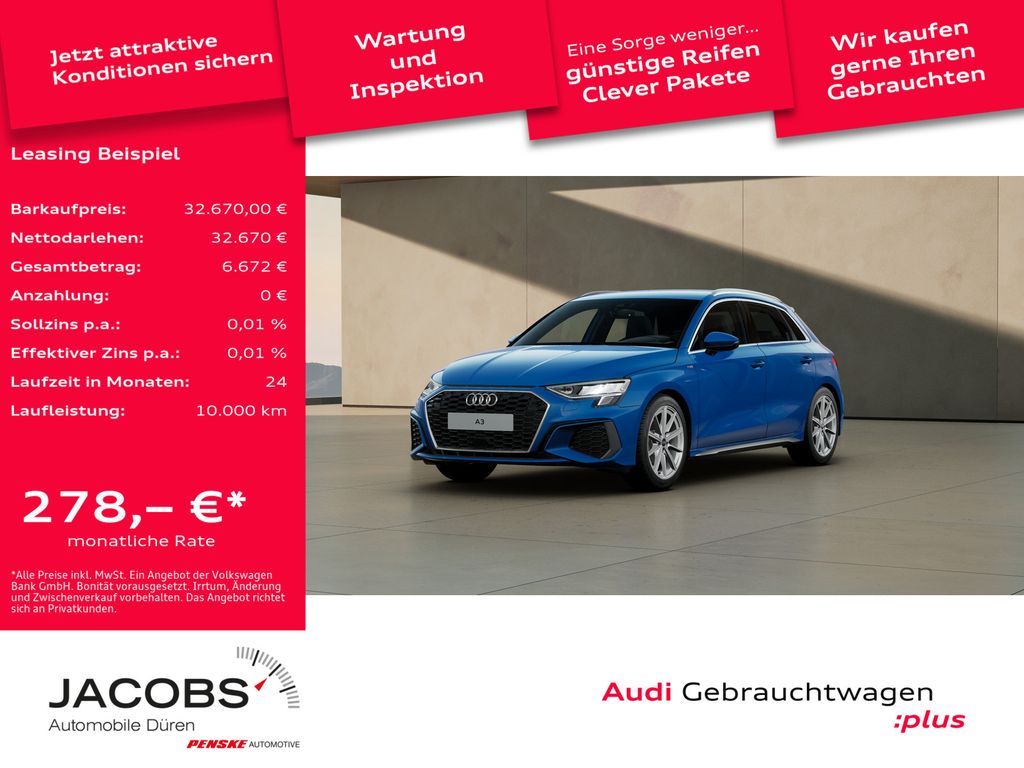 Audi A3 Sportback 30TDI 2xS line ACC/S-Sitze/B+O/VC+