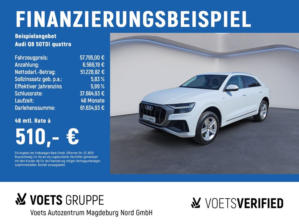 Audi Q8 50TDI quattro S-Line HD MATRIX+HUD+B&O+AHK+