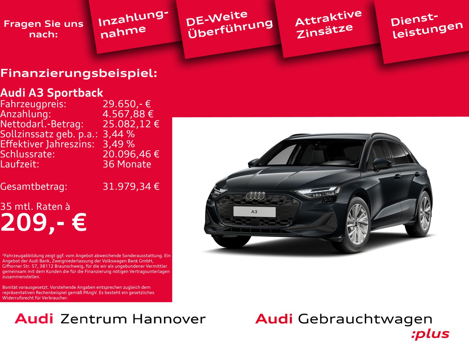 Audi A3 Sportback 30 1.5 TFSI virtual LED Sitzheizung