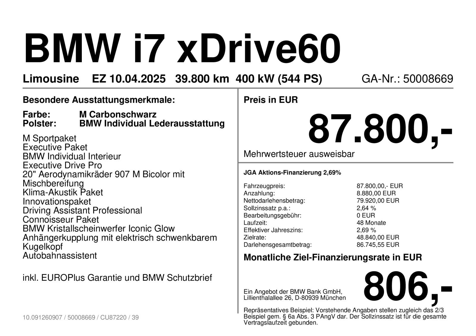 BMW i7 xDrive60 M Sportpaket Innovationsp. AHK imagem 2