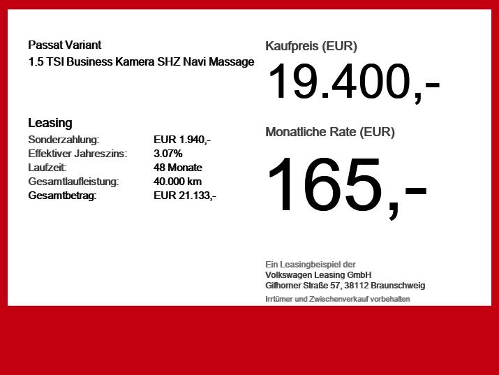 Volkswagen Passat 1.5 TSI Business Kamera SHZ Navi, миниатюра 19