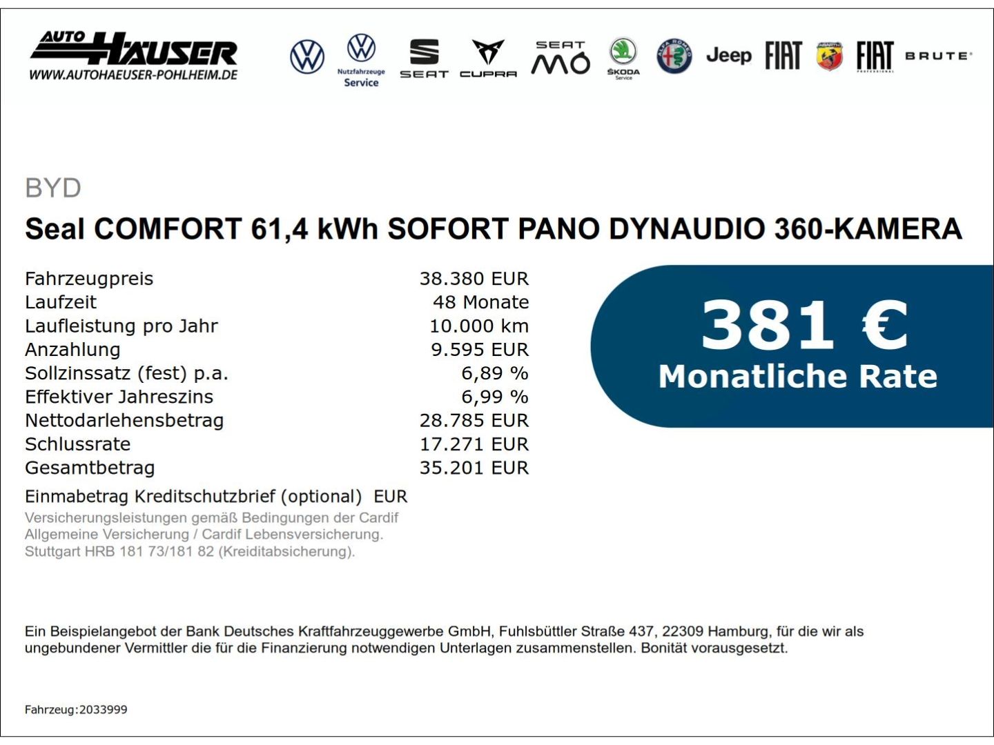 BYD Seal COMFORT 61,4 kWh SOFORT PANO DYNAUDIO 360-K imagem 2