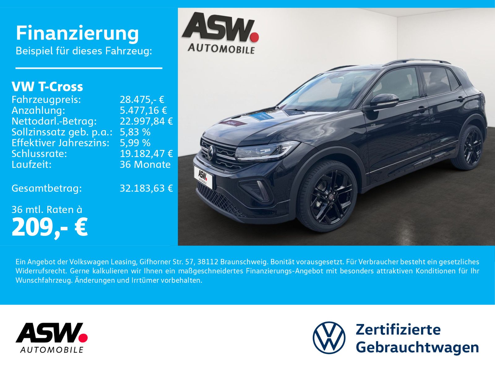 Volkswagen T-Cross R-Line 1.0TSI DSG LED Navi RFK AHK foto 1
