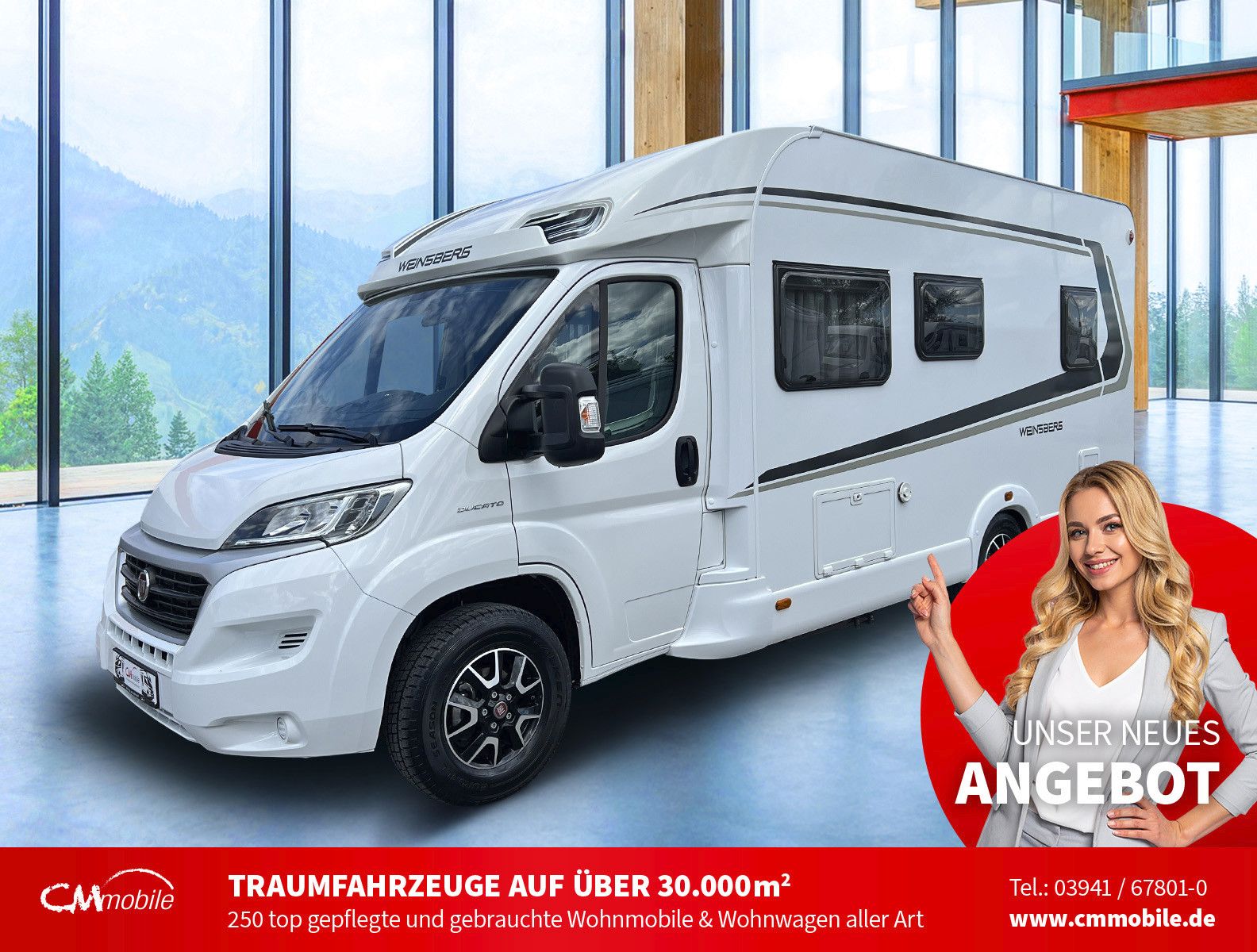 Weinsberg
 Cara Suite 650 MF - Hub & Festbett - 1. Hand -
