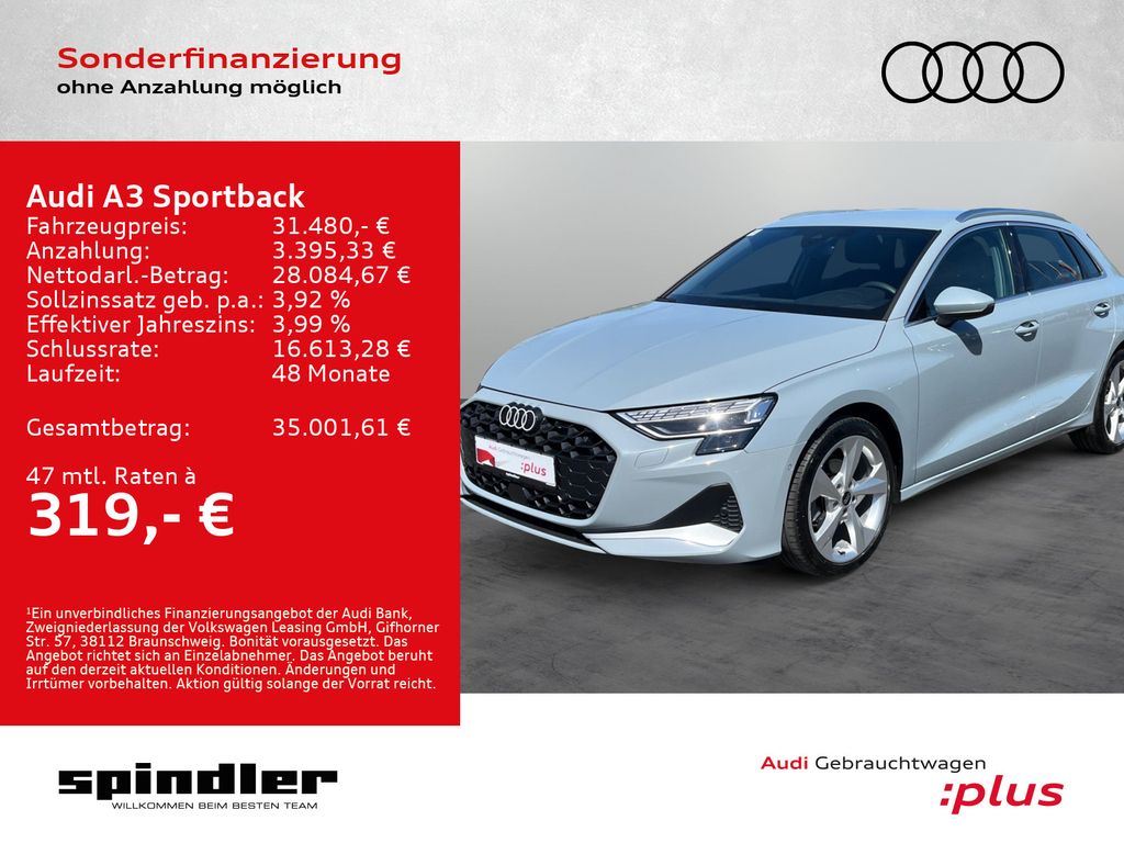 A3 Sportback advanced 35TDI S-tronic / Navi, LED