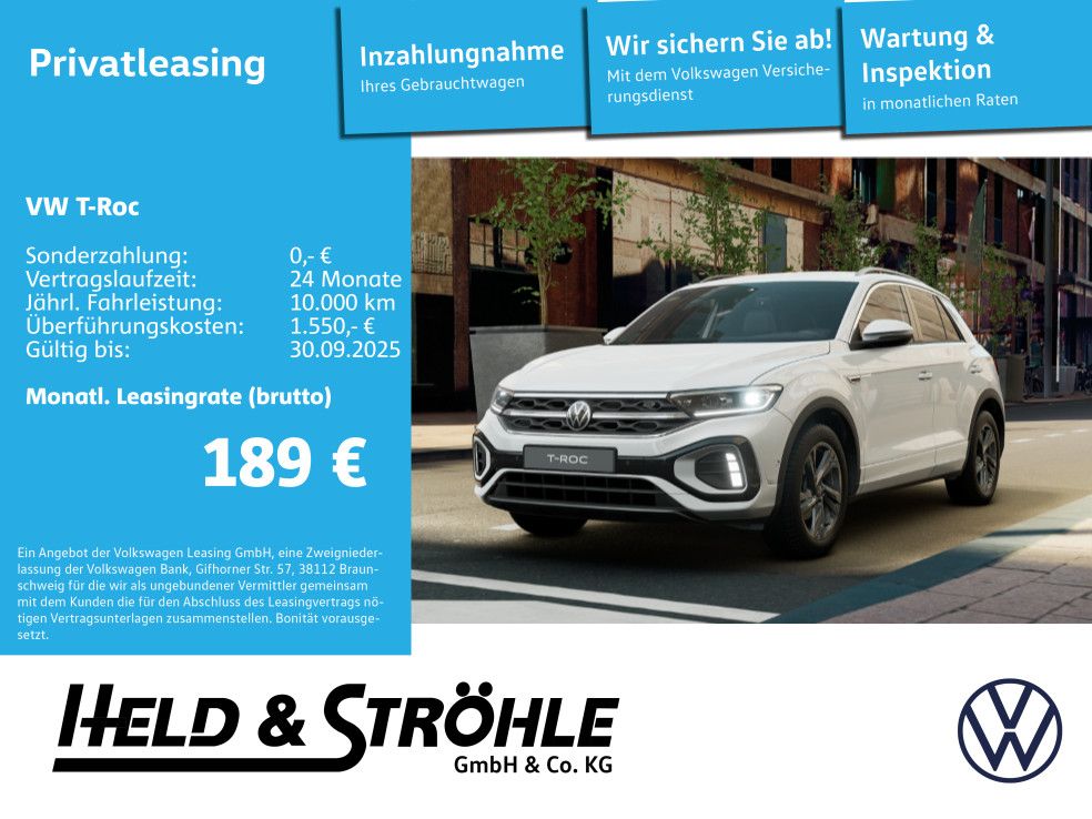 Volkswagen T-Roc R-Line 1.0 TSI 85kw Kamera / SHZ / LED