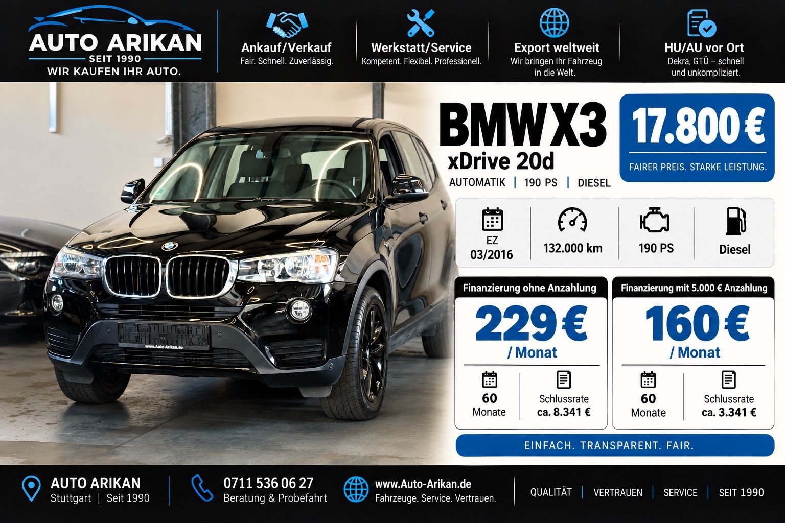 BMW X3 xDrive 20 d Advantage 18Zoll 1.Hand