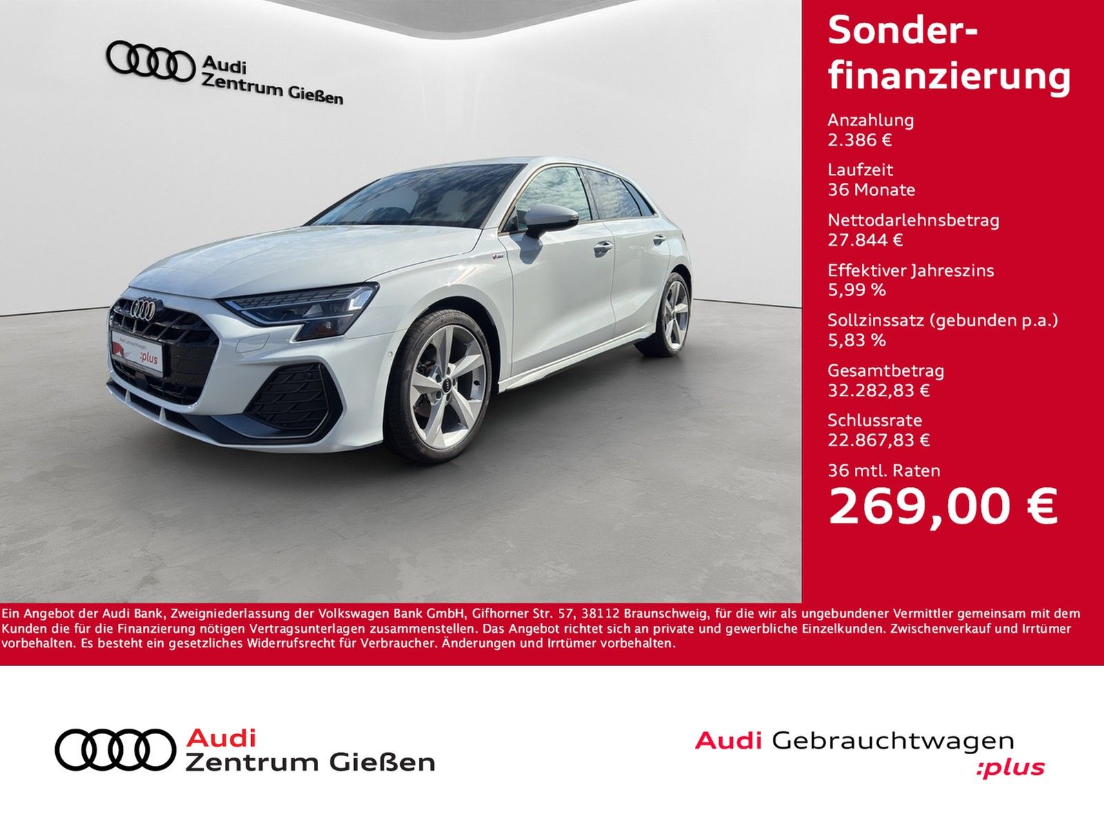 Audi A3 Sportback TFSI S line HuD Navi SONOS Kamera imagem 2