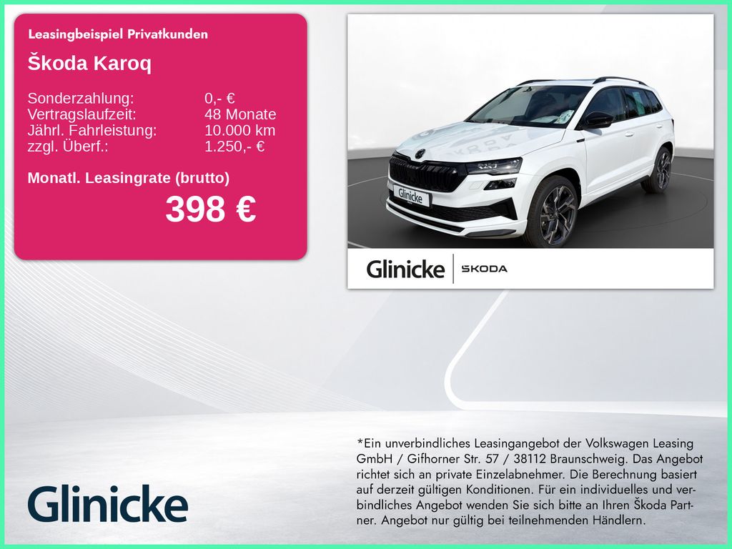 Karoq Sportline 4x4 2,0 TSI 140 kW PANO SHZ LED