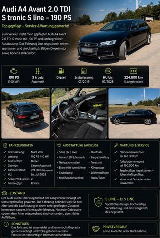 AUDI Audi A4 2.0TDI 140kw S tronic Sport