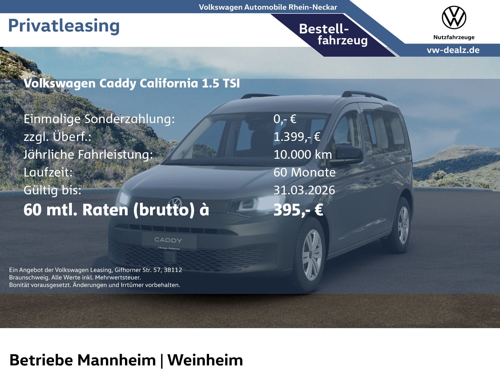 Volkswagen Caddy California 1.5 TSI Bettfunktion DAB