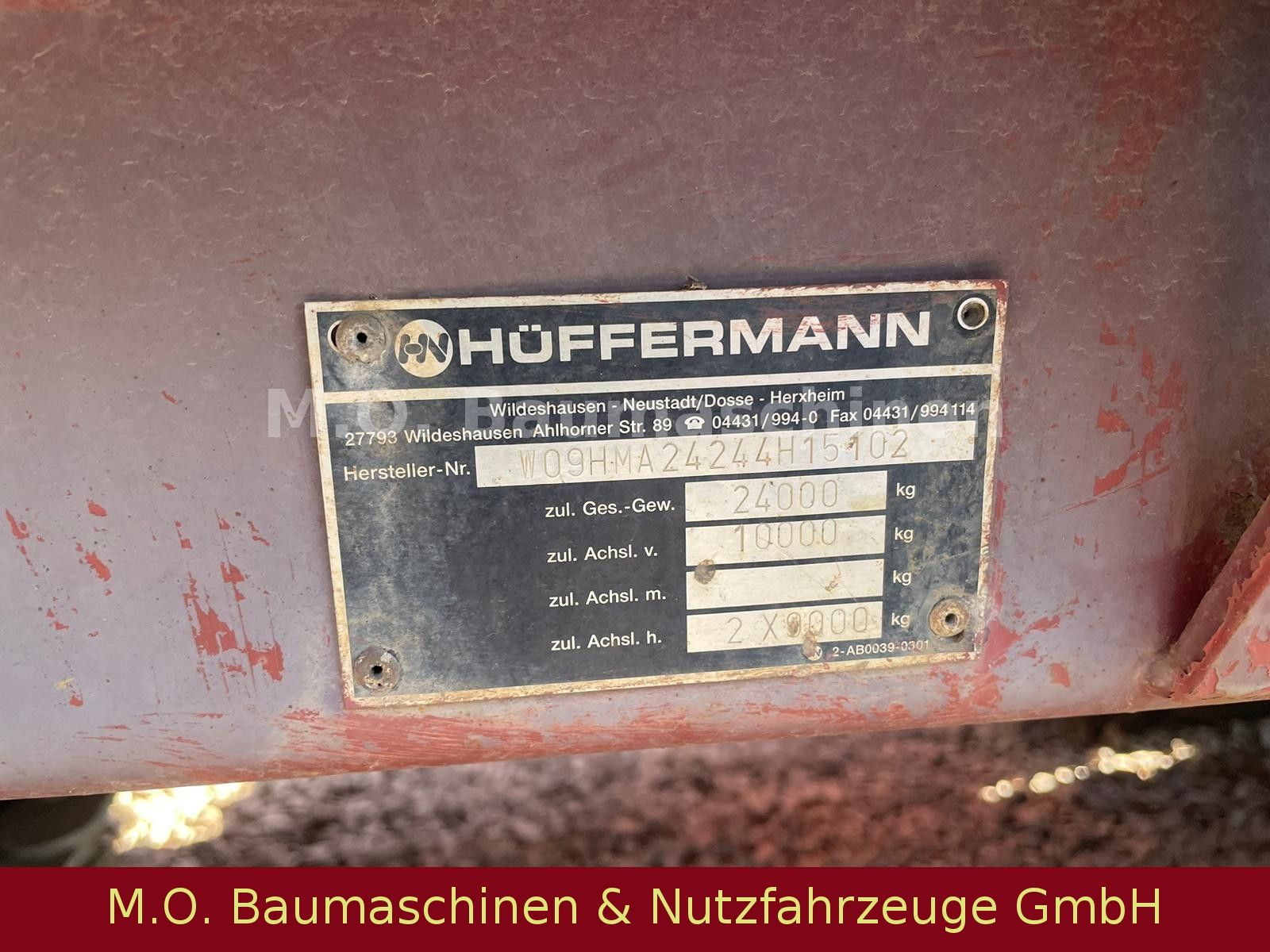 Fahrzeugabbildung Hüffermann HMA 24.24 / Muldenanhänger / 24t