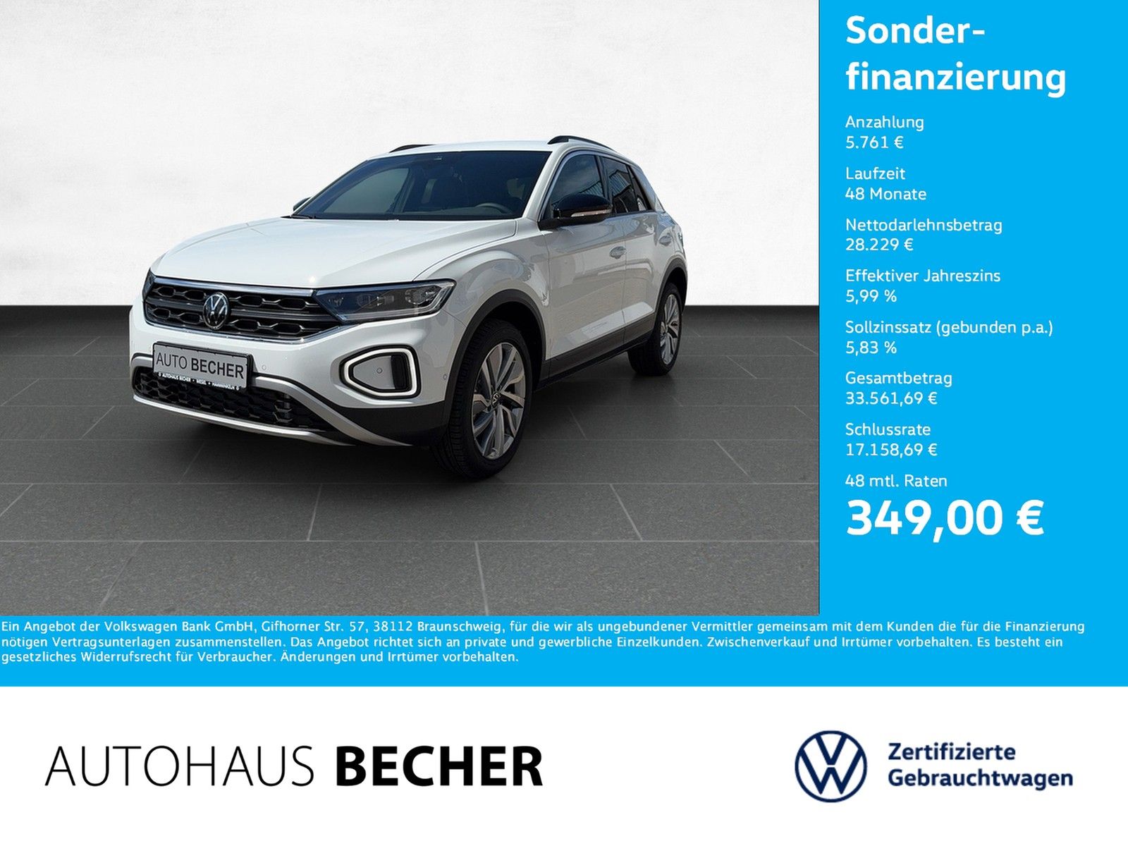Volkswagen T-Roc Goal 2.0 TDI DSG CarPlay LED Sitzhz ACC foto 1