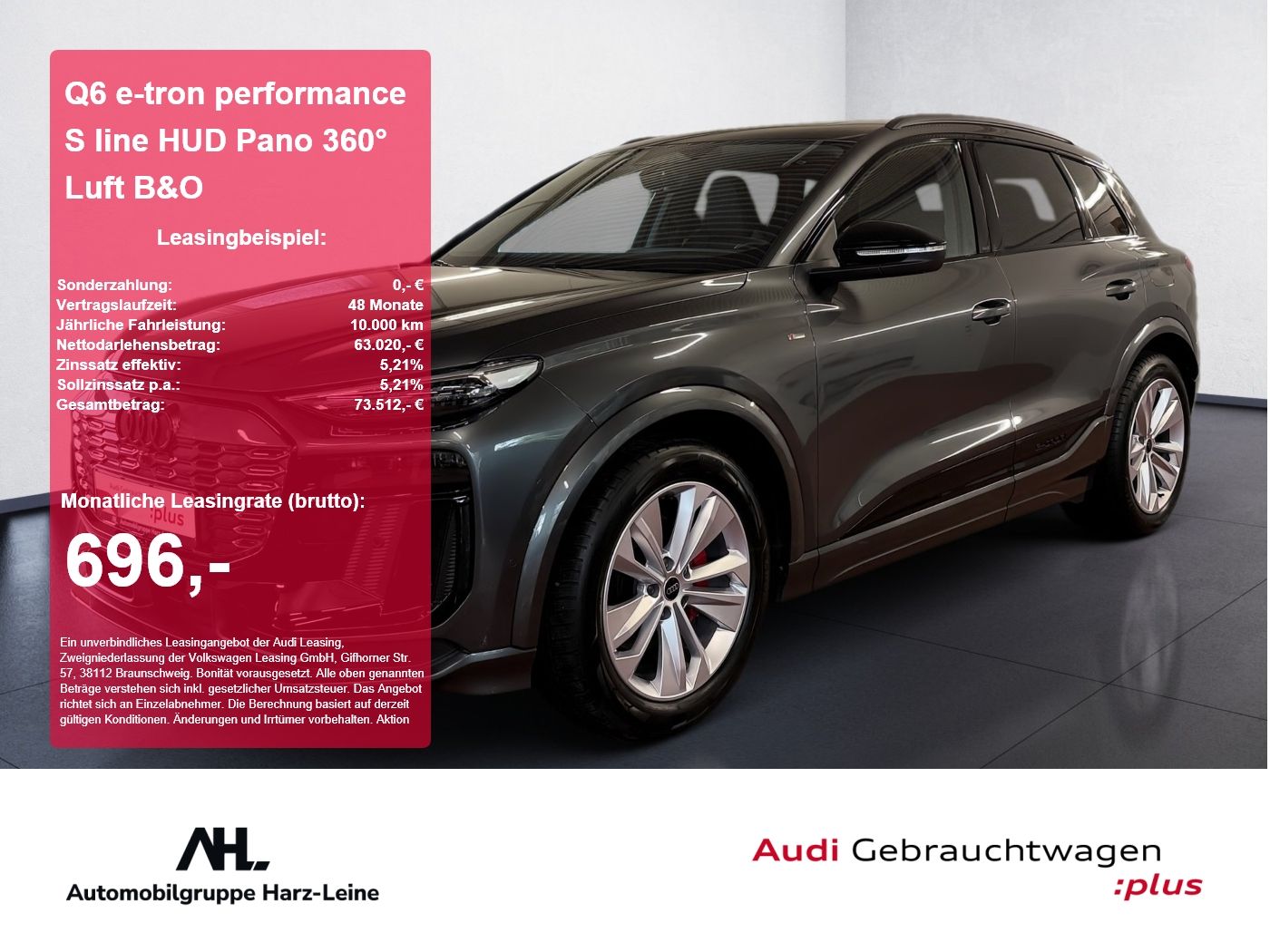 Audi Q6 e-tron performance S line HUD Pano 360° Luft
