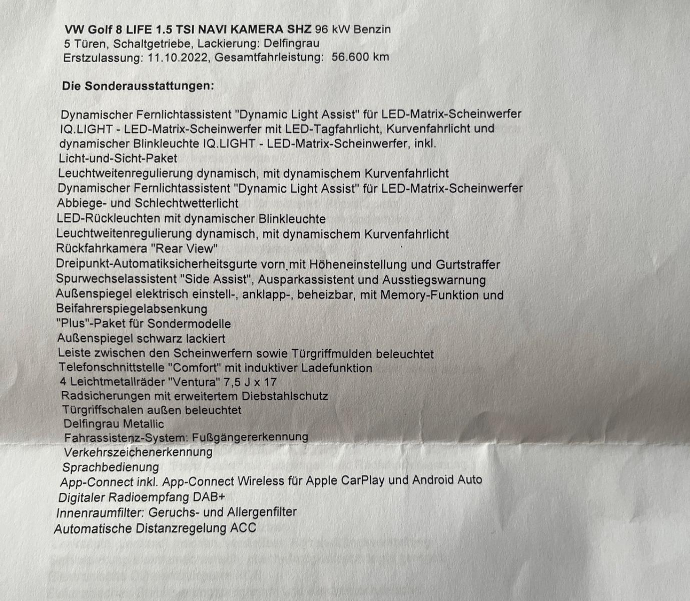 Volkswagen Golf 1.5 TSI OPF 96kW Life, миниатюра 10