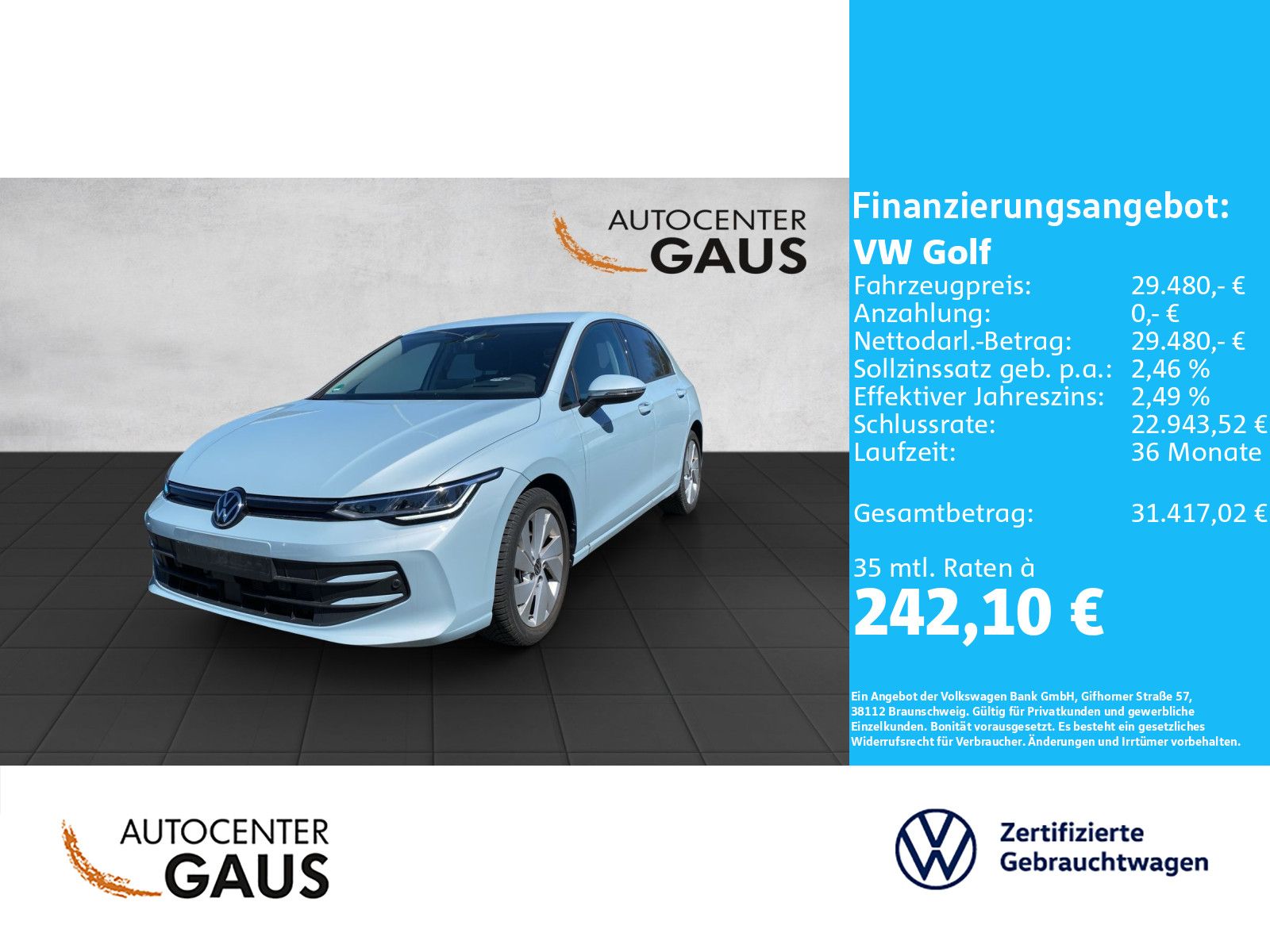 Golf VIII Life 2.0 TDI DSG Navi*ACC*Kamera