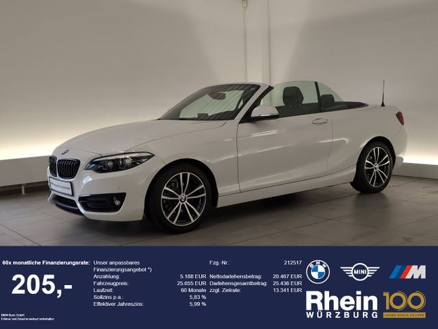 BMW 218i Cabrio Sport Line Navi/LED/AHK/SHZ/PDC v+h