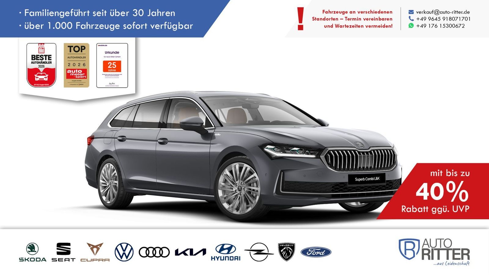 Skoda Superb Combi L&K ACC|HuD|Stand-Hzg|AHK|RFK|PA...