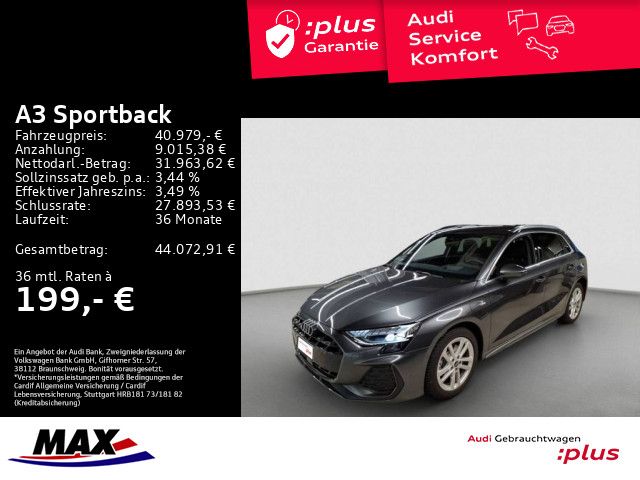 A3 Sportback 40 TFSI e S LINE LED+VCP+KAM+AHK+HU