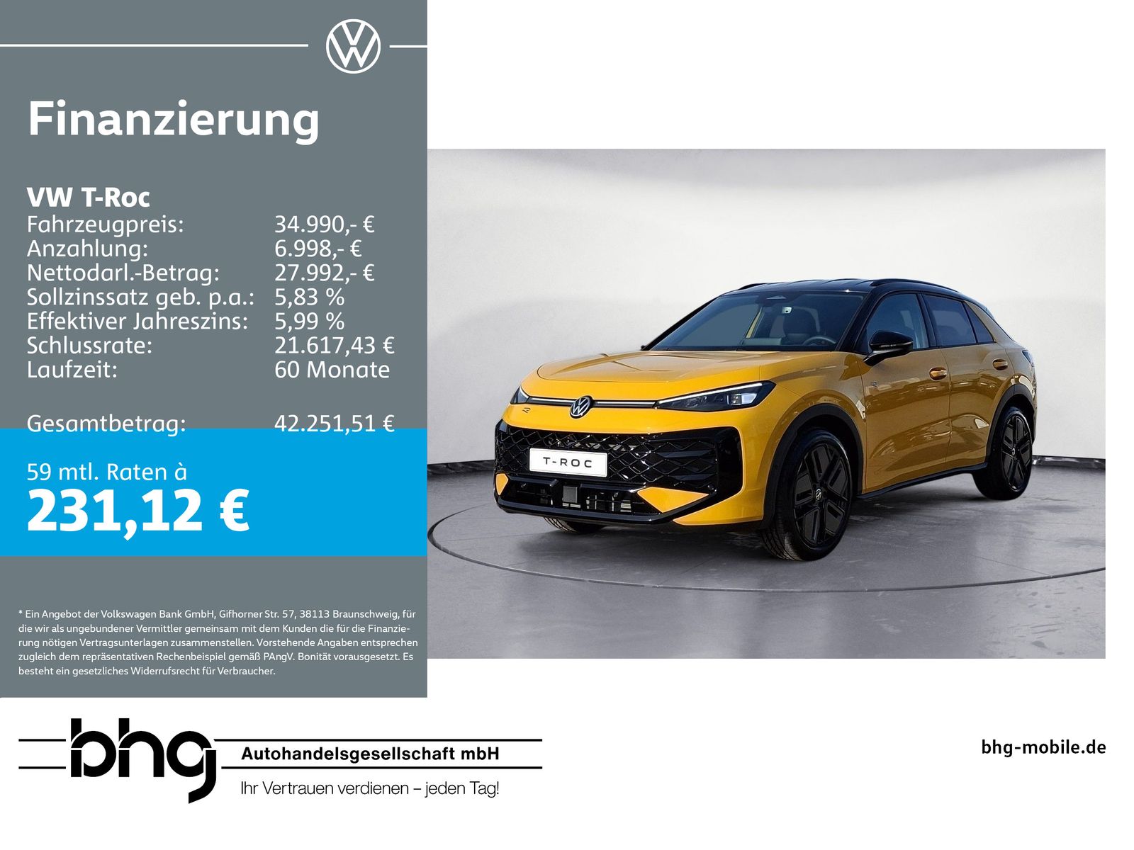 Volkswagen T-Roc R-Line 1.5 l eTSI OPF 7-Gang-Doppelkupplun
